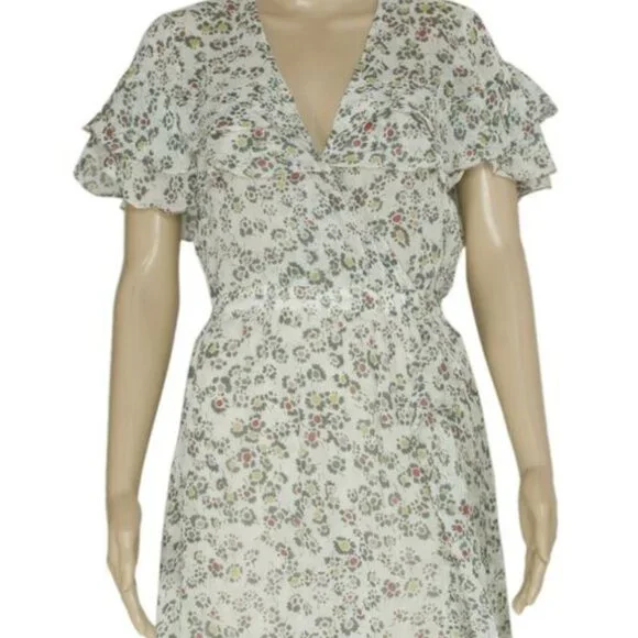 Anthropologie Intropia Vintage Floral Printed Ruffle Tunic Dress XS 34 - Picture 5 of 5